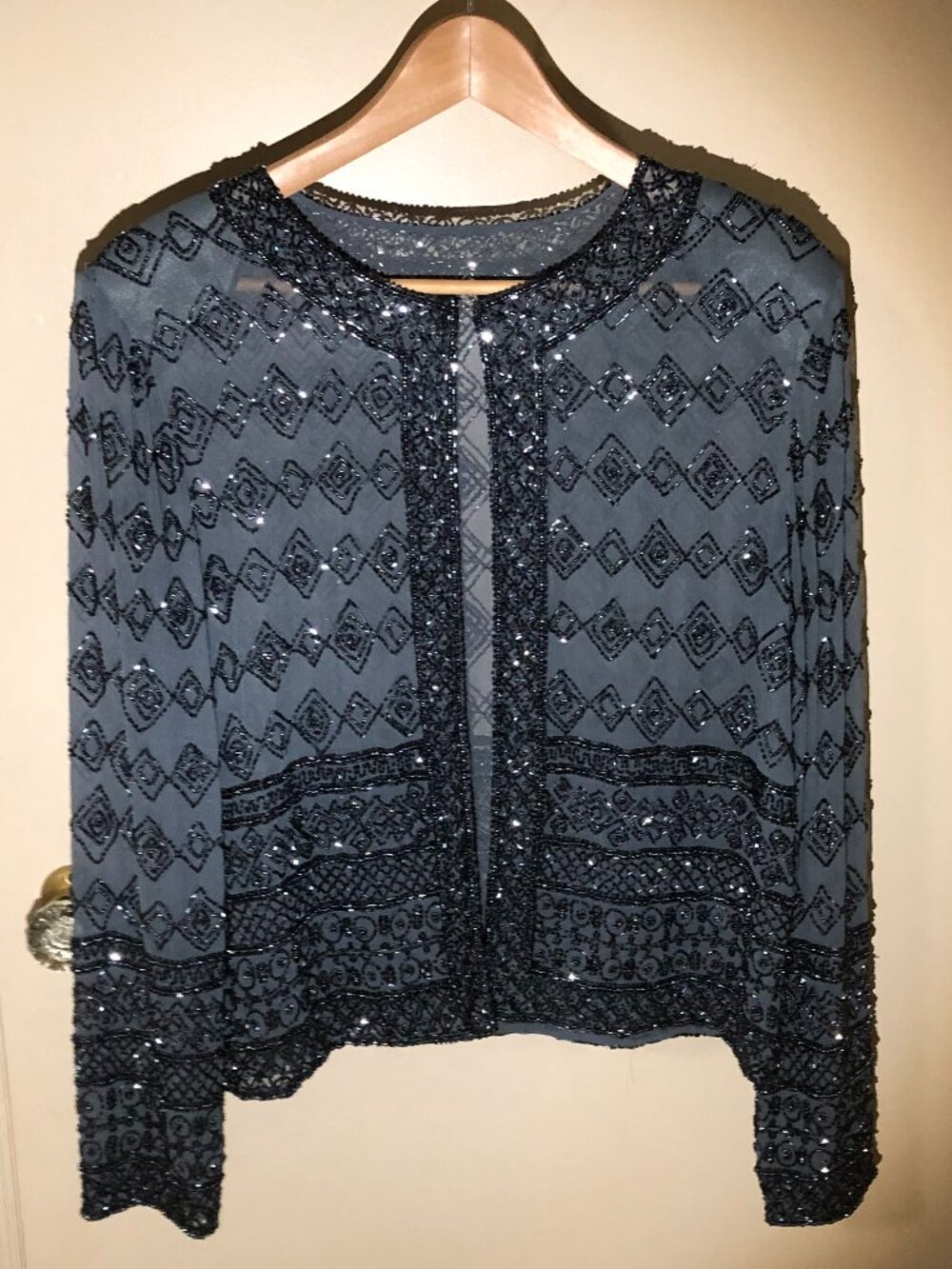Women's Beaded Open Blouse